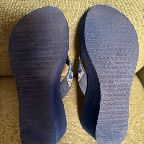 Yellow Box Navy Embellished Sandals - Picture 8 of 8